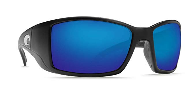 Costa Del Mar Sunglasses BLACKFIN Matte Black Polarized Blue Mirror 580 Glass