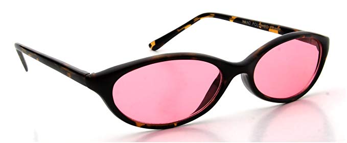 Retro Womens Sunglasses Plastic Frame Oval Red Lens 100% UV400