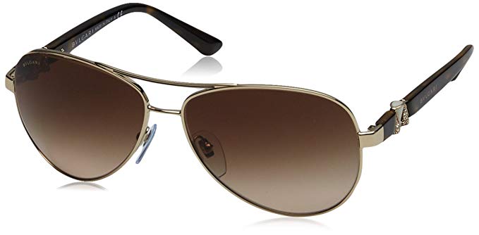 Bvlgari Women's BV6080B Sunglasses Pale Gold / Brown Gradient 59mm