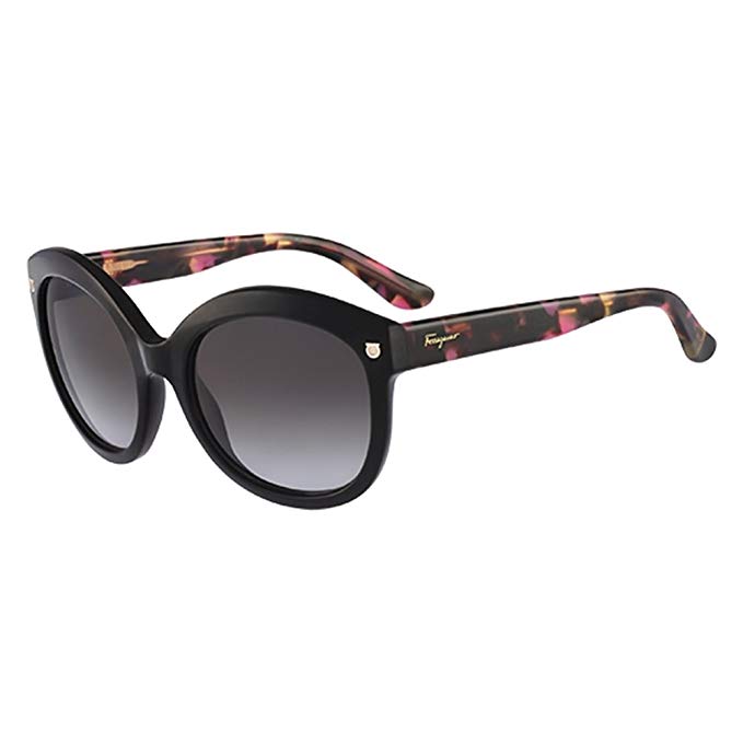 Salvatore Ferragamo SF677S-001-55 Women's Round Black Sunglasses