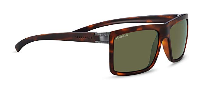 Serengeti Brera Large Satin Medium Gun Polarized 555Nm, Satin Tortoise